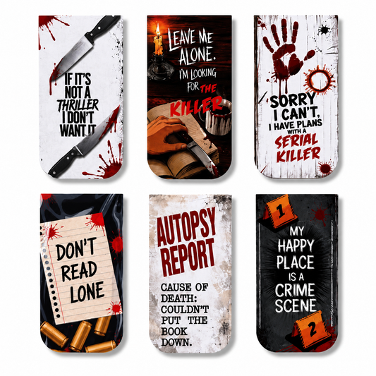 Criminal Thriller Theme Magnetic Bookmark Set of 6