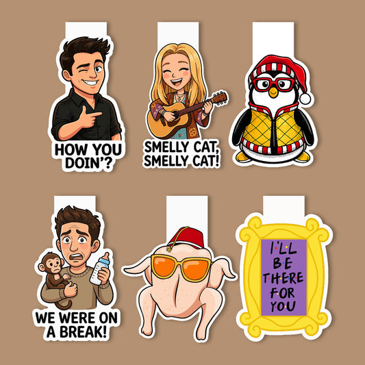 Friends Theme Magnetic Bookmarks – Set of 6