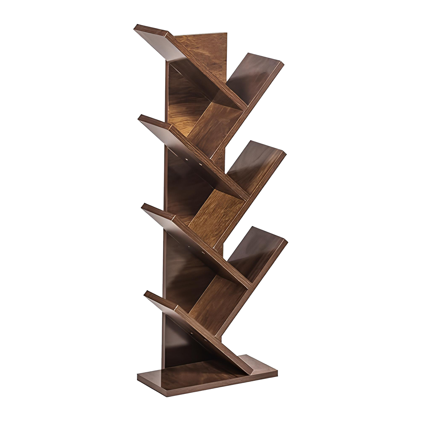 Ascend - Modern tree-shaped bookshelf (Walnut Grove)
