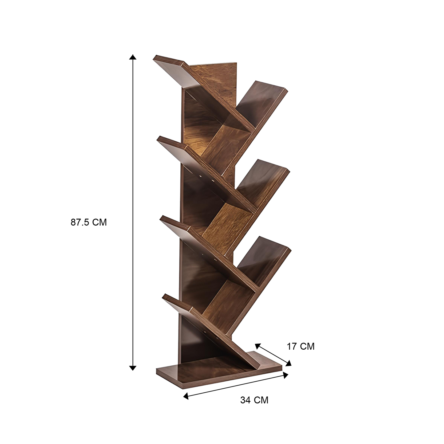 Ascend - Modern tree-shaped bookshelf (Walnut Grove)
