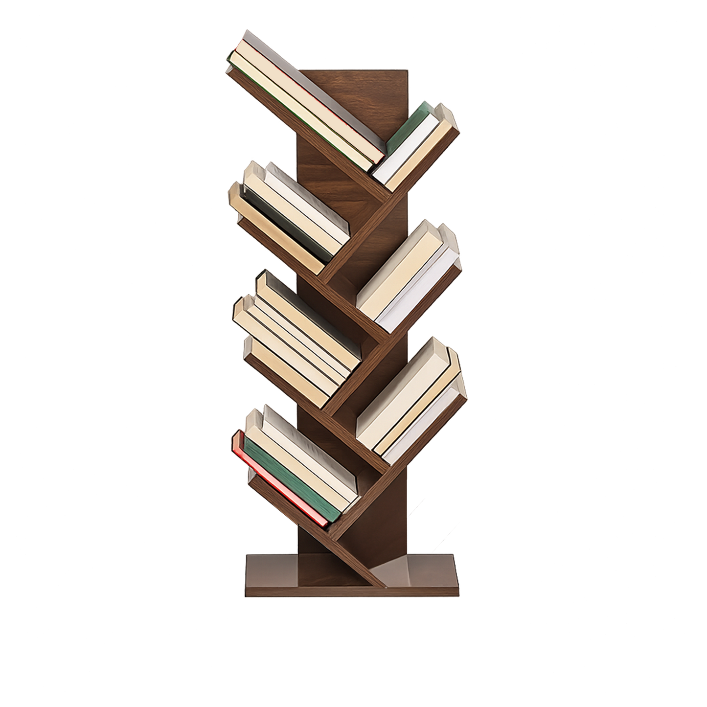 Ascend - Modern tree-shaped bookshelf (Walnut Grove)