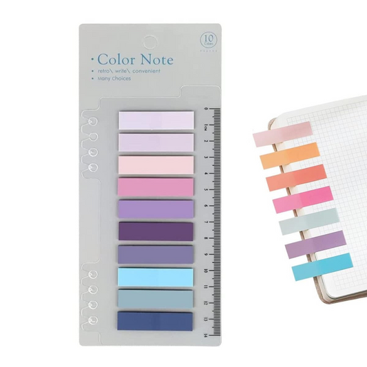 Sticky Index Tabs, Translucent 200 Page Markers, (10 Random Colors)