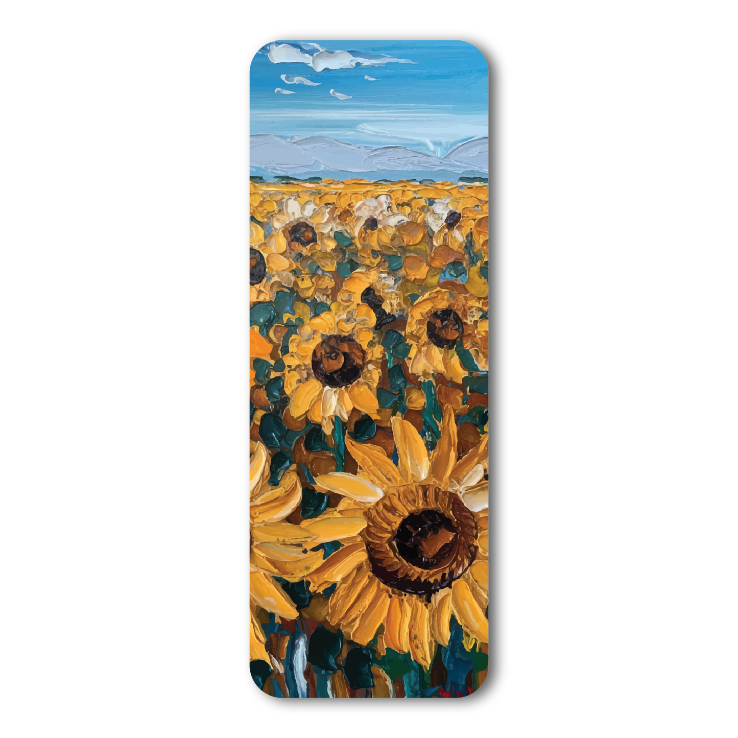 Sunflower Field Digitised Painting Paperback Bookmark