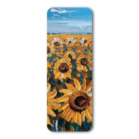 Sunflower Field Digitised Painting Paperback Bookmark