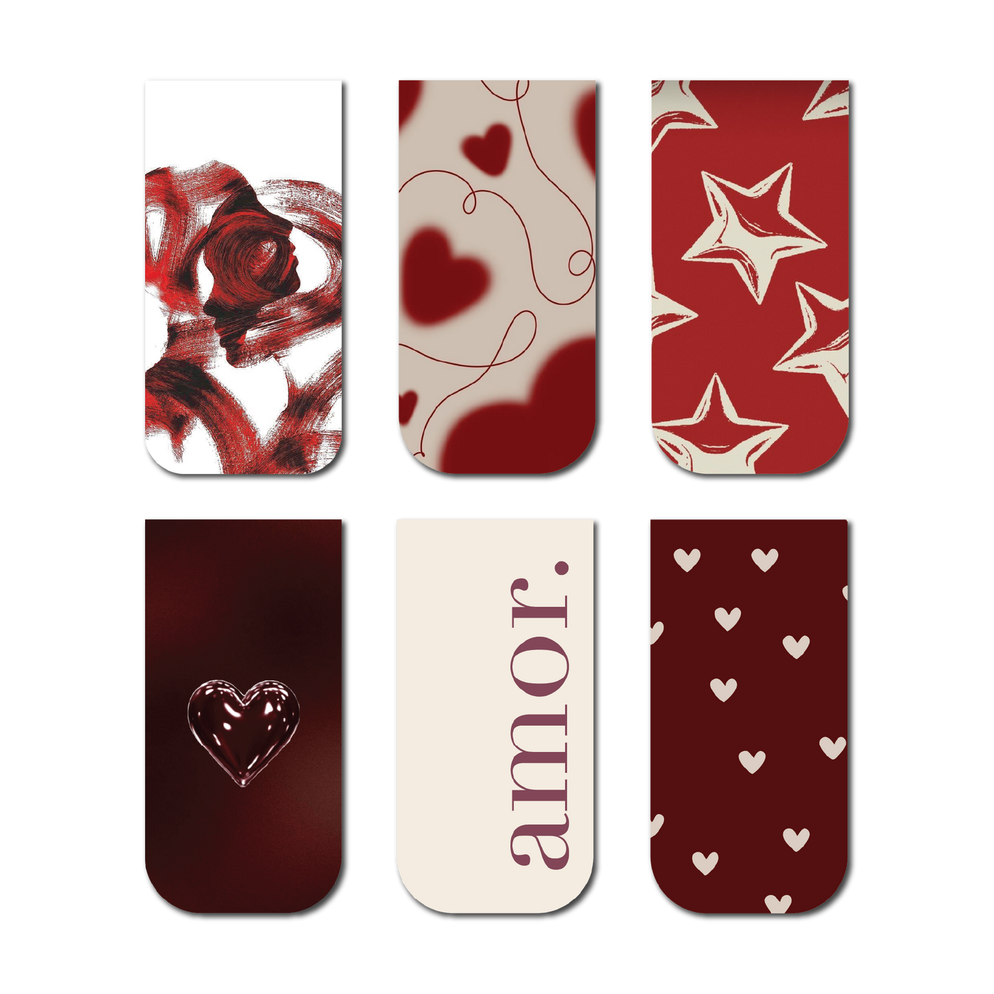 Amor – Romantic Magnetic Bookmark Set of 6