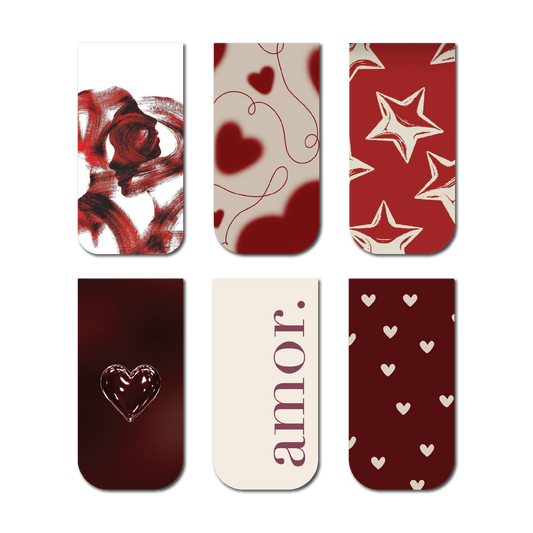 Amor β Romantic Magnetic Bookmark Set of 6