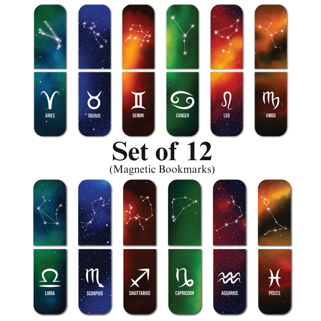Zodiac Constellation Magnetic Bookmark Set