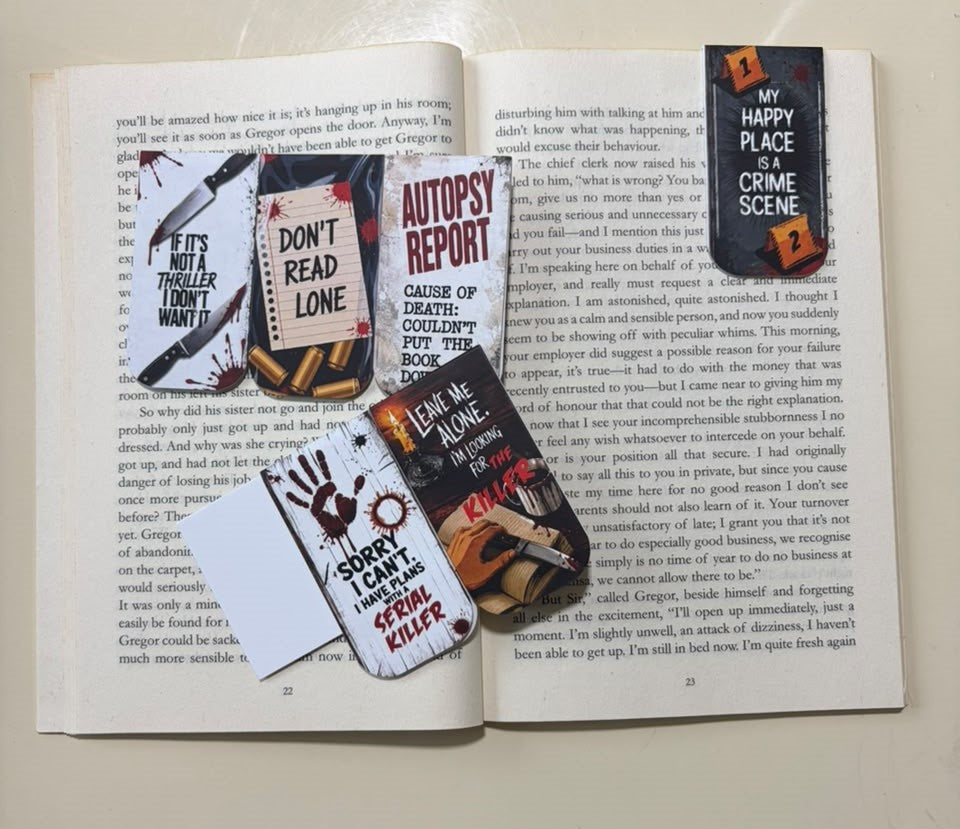 Criminal Thriller Theme Magnetic Bookmark Set of 6