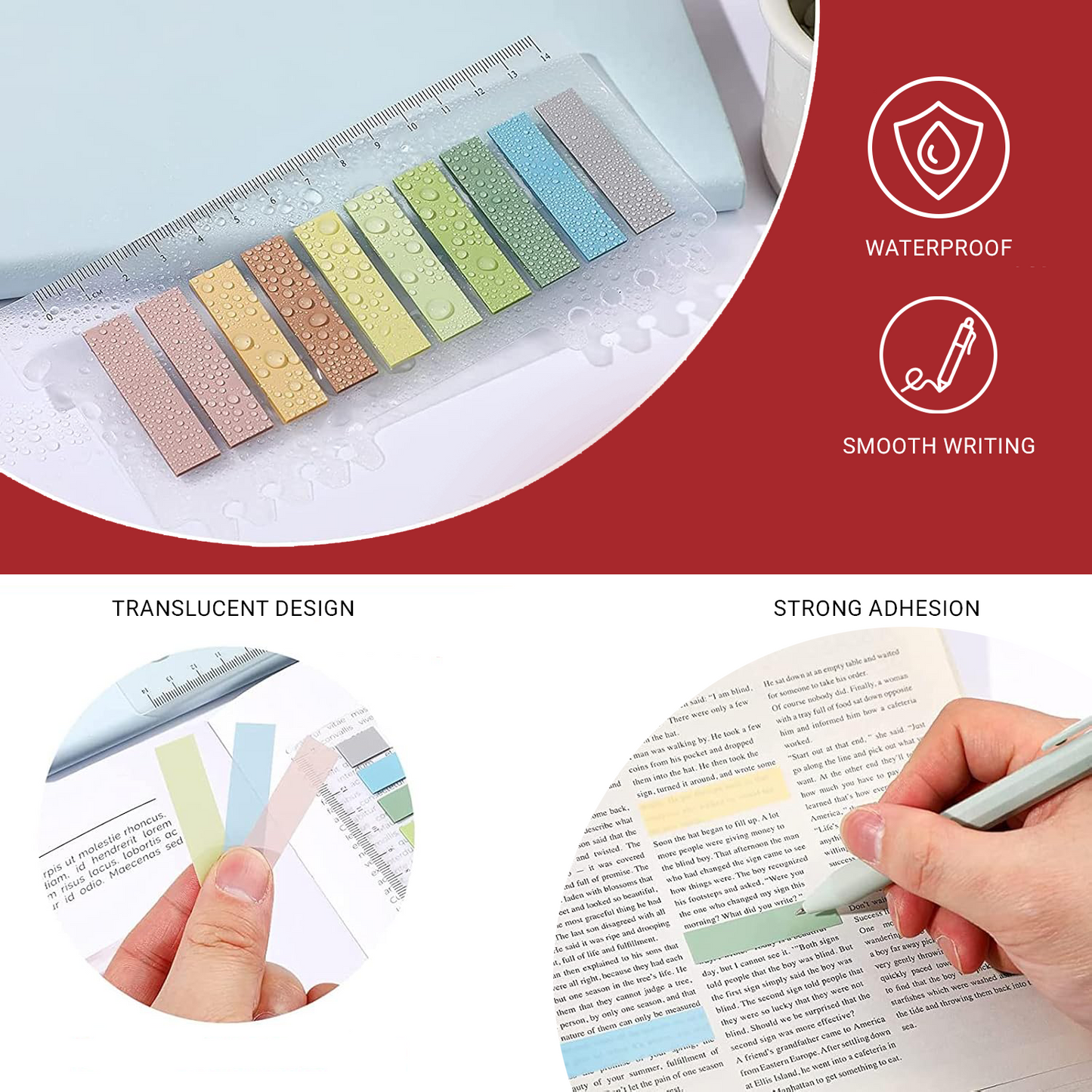 Sticky Index Tabs, 1200 Page Markers, Colored Sticky Index Tabs for Book Reading Notebooks File Folders (60 Colors)
