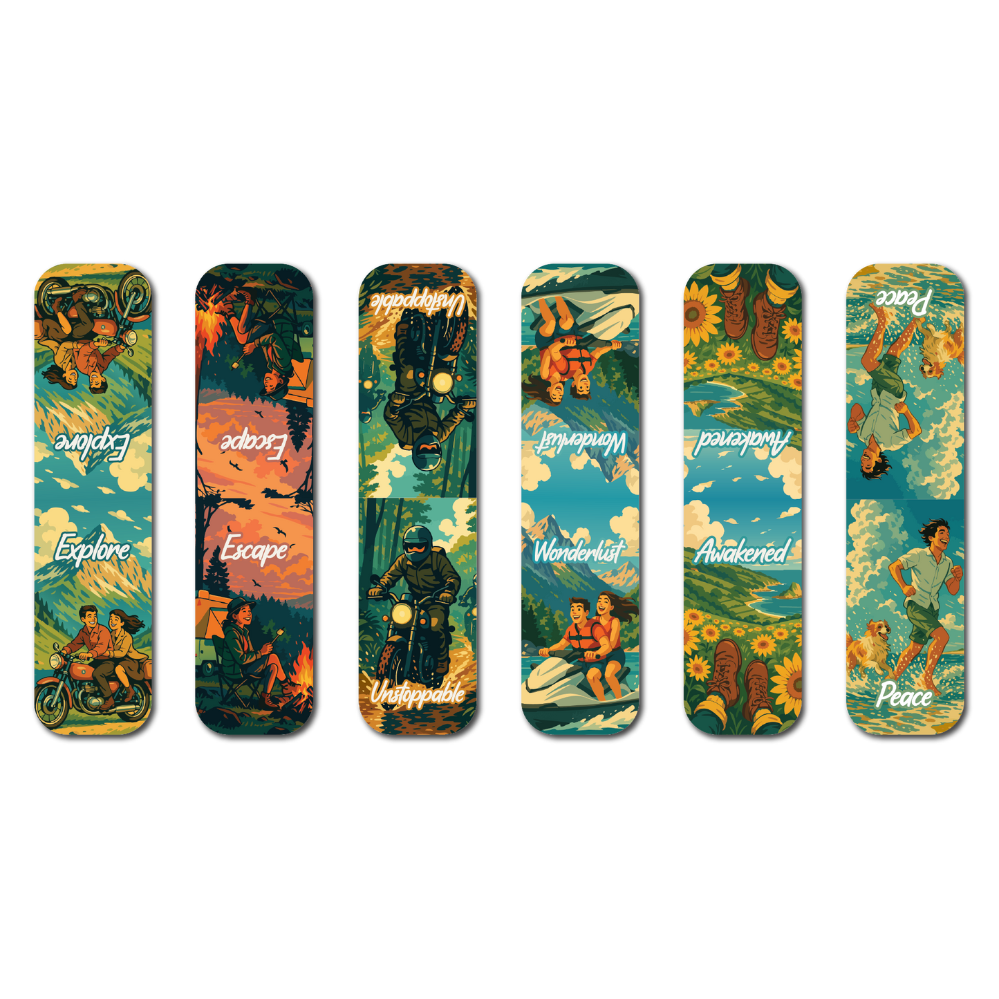Adventure Vibes Magnetic Bookmarks – Set of 6 Explore, Escape, Wanderlust & More