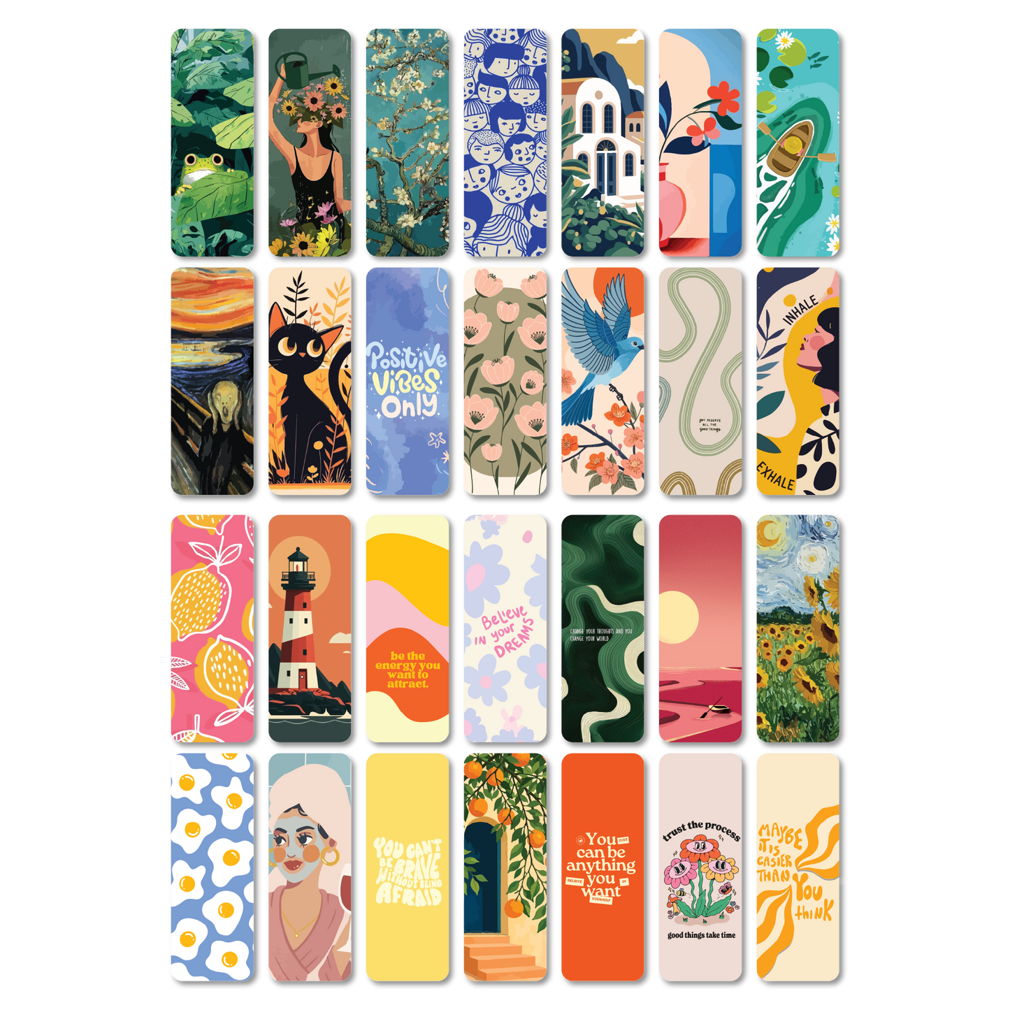 Boho Designer Paperback Bookmarks Set of 28