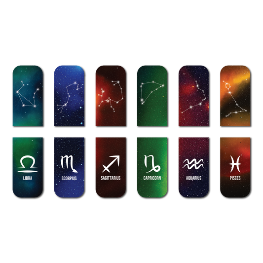 Zodiac Constellation β Magnetic Bookmark Set of 6 (Design 2)