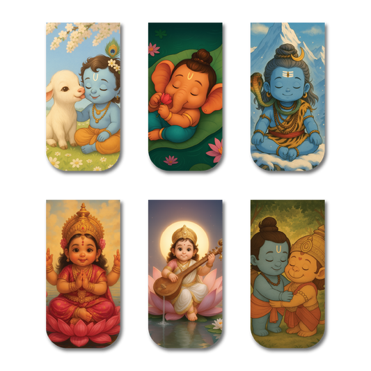 Divine Sanatani Magnetic Bookmark Set of 6 (Design 1)
