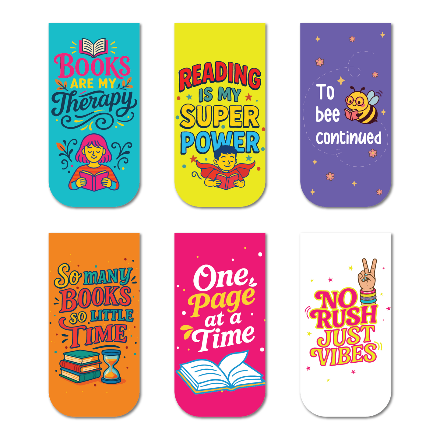 Book Lovers & Sky Affirmations Magnetic Bookmarks (Set of 12)