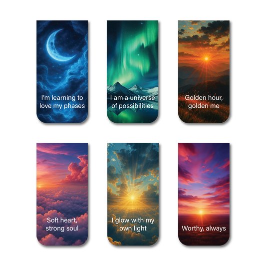 Sky Affirmations β Magnetic Bookmark Set of 6