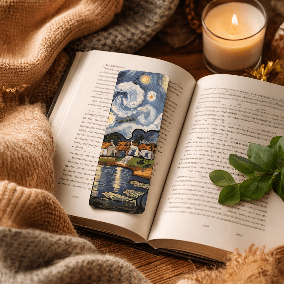 Stary Night Digitised Painting Paperback Bookmark – OneOclock.in