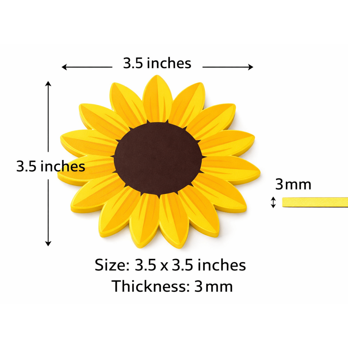 Sunflower Coasters Set of 6 | Aesthetic Table Coasters - Coaster