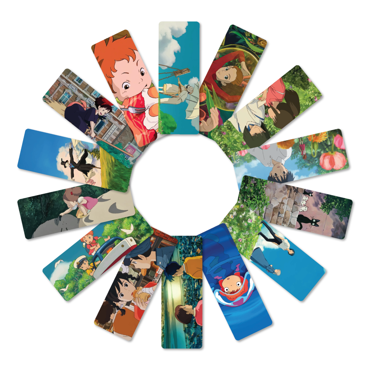 Whimsical Studio Ghibli Inspired Anime Bookmarks Set of 14 (Design 2) - reguler BM SET 14
