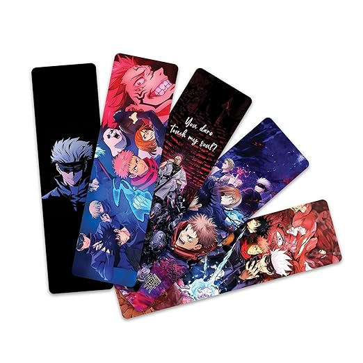 Anime Bookmarks Pack of 5 Decorative Bookmarks - (Jujutsu Kaisen)