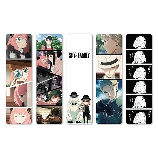 Anime Bookmarks Pack of 5 Decorative Bookmarks (Spy X Family)