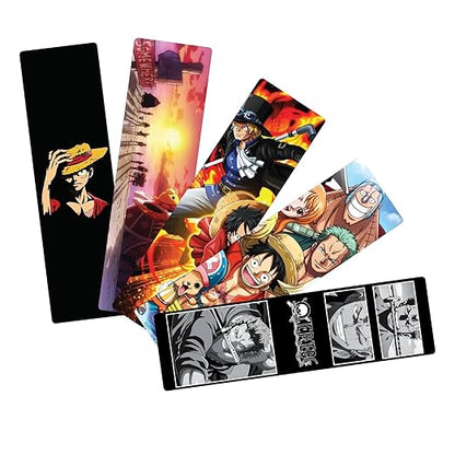 One Piece Anime Bookmarks Pack of 5 Decorative Bookmarks - (One Piece)