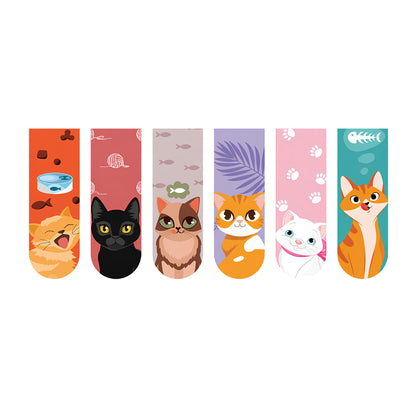 Cat Magnetic Bookmarks Set of 6 | Cute Aesthetic Bookmarks for Readers