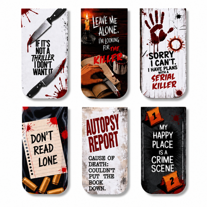 Criminal Thriller Theme Magnetic Bookmark Set of 6