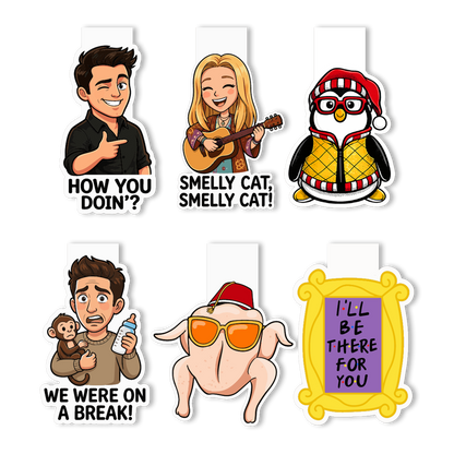 Friends Theme Magnetic Bookmarks – Set of 6