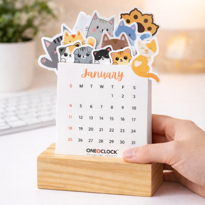 OneOclock Meow Magic Cute Desk Calendar 2026