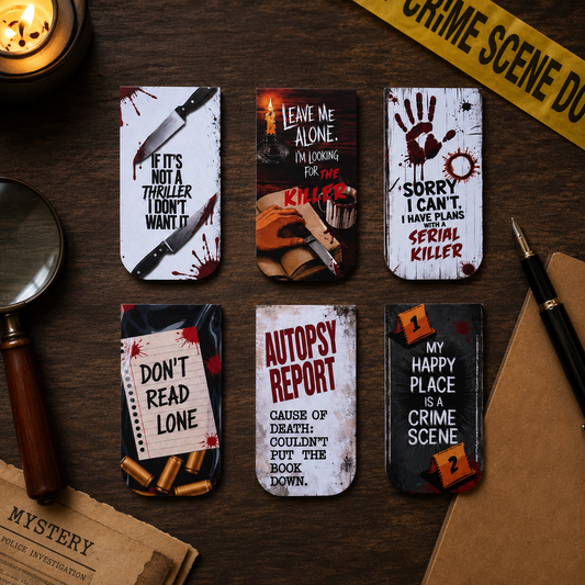 Criminal Thriller Theme Magnetic Bookmark Set of 6