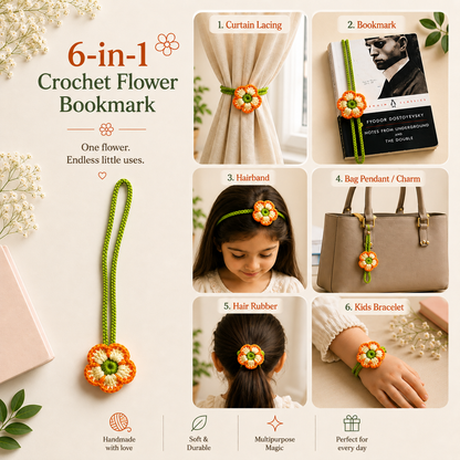 Handmade Crochet Daisy Bookmarks | Aesthetic Floral Bookmarks for Books & Reading