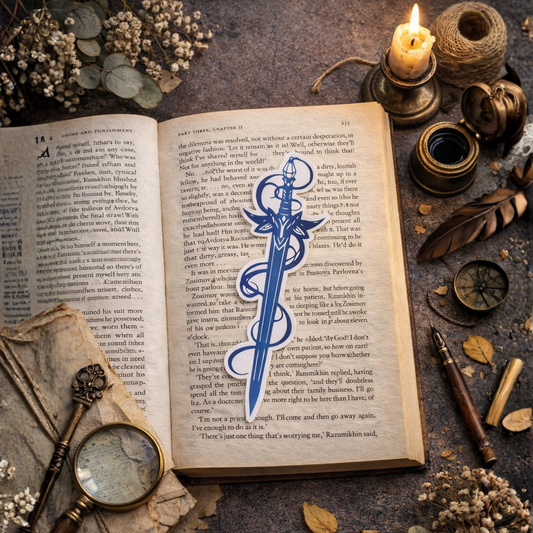 Celestial Sword Paperback Bookmark | Minimal Aesthetic Fantasy Bookmark