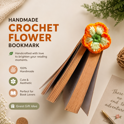 Handmade Crochet Daisy Bookmarks | Aesthetic Floral Bookmarks for Books & Reading