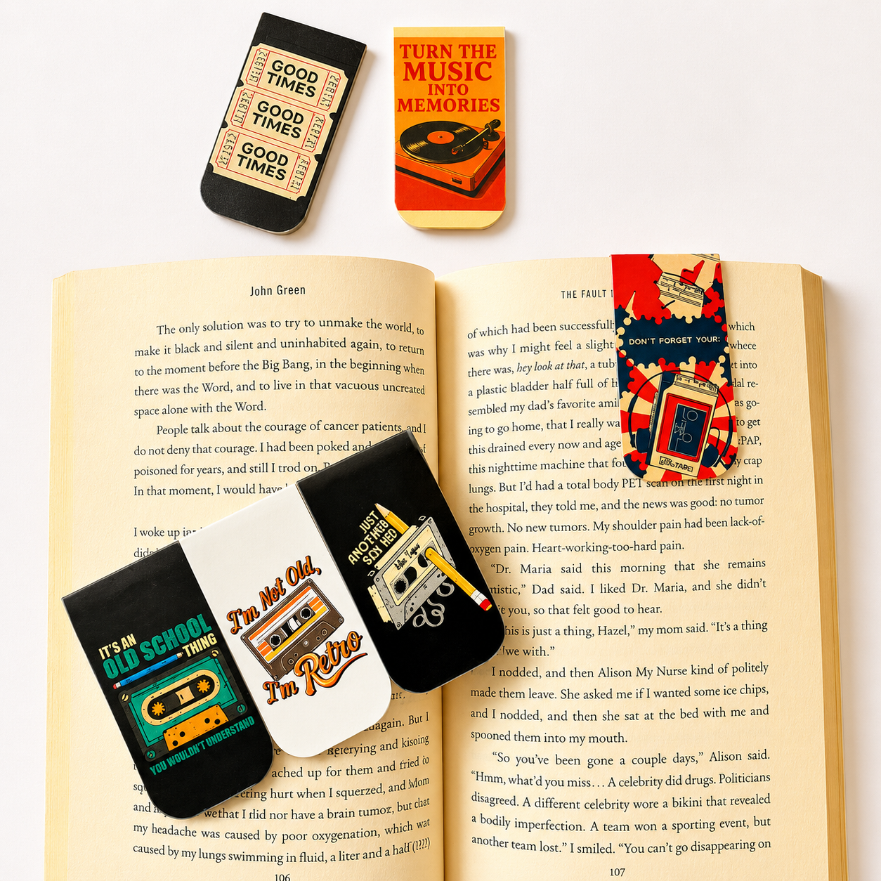 Retro Music Magnetic Bookmarks – Set of 6