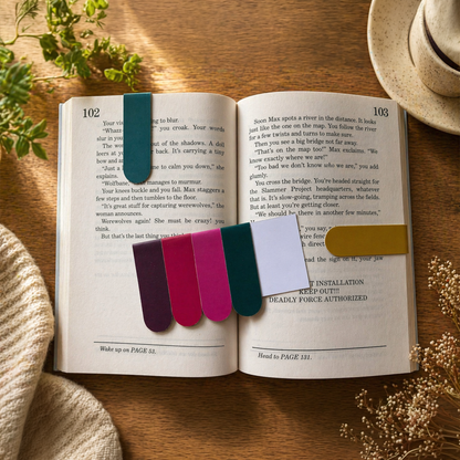 Minimal Magnetic Bookmarks Set of 6 | Minimal Bookmarks (Multiple Color Variants)