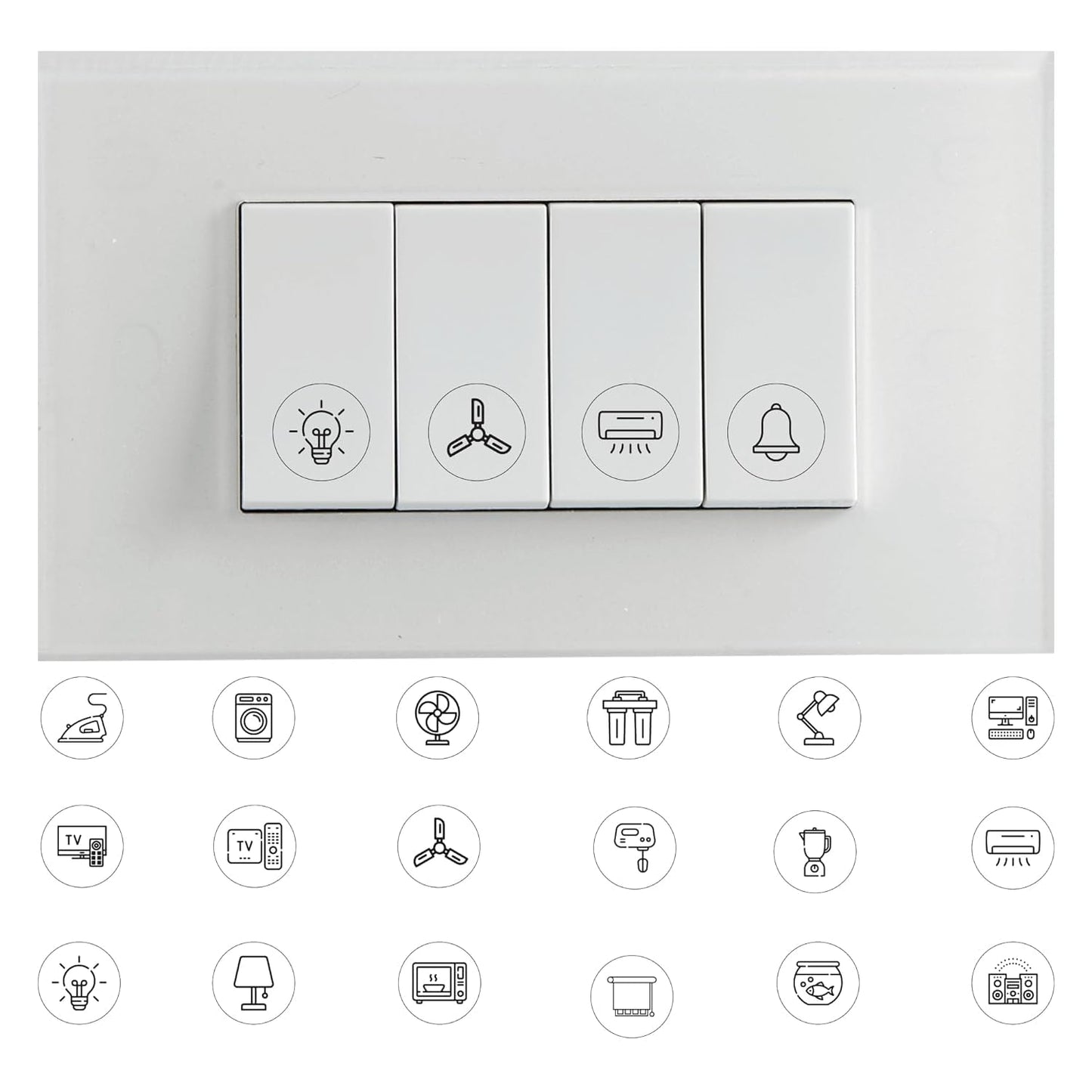 Switch Sticker Transparent Vinyl Labels All New Modern Home appliances