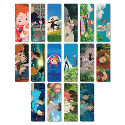 Whimsical Studio Ghibli Inspired Anime Bookmarks Set of 16 (Design 2)