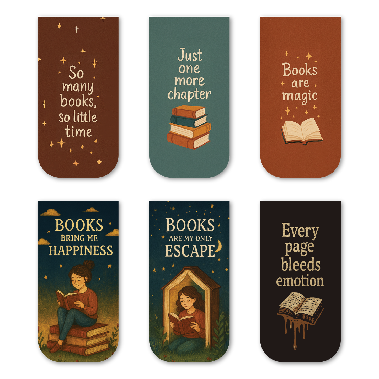 Book Lovers Aesthetic Magnetic Bookmarks