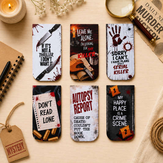 Criminal Thriller Theme Magnetic Bookmark Set of 6