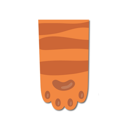 Orange catpaw magnetic bookmark