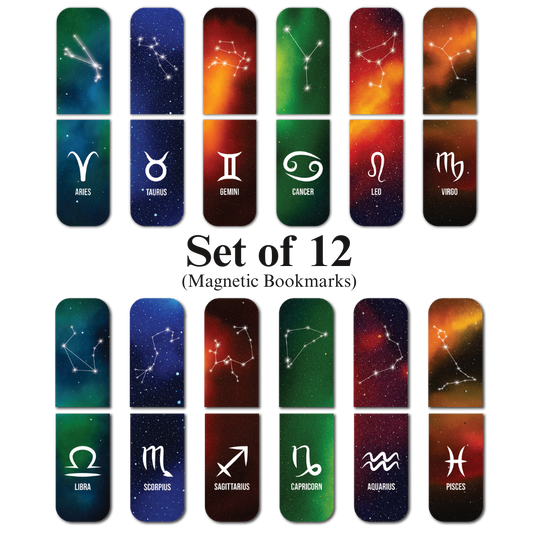 Zodiac Constellation Magnetic Bookmark Set