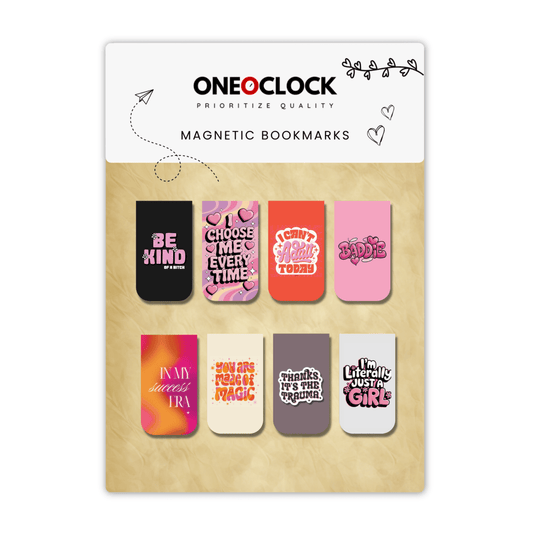 Baddie Aesthetic Magnetic Bookmark Set of 8 - Magnetic Bookmarks