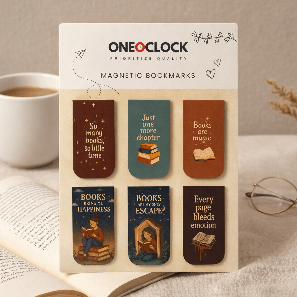 Book Lovers Aesthetic Magnetic Bookmarks - Magnetic Bookmark set 12