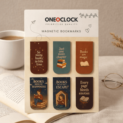 Book Lovers Aesthetic Magnetic Bookmarks - Magnetic Bookmark set 12