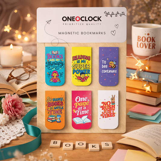 Book Lovers Magnetic Bookmarks – Fun & Colorful Quotes (Set of 6) - Magnetic Bookmark set 6