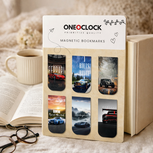 Luxury Cars Magnetic Bookmark Set of 6