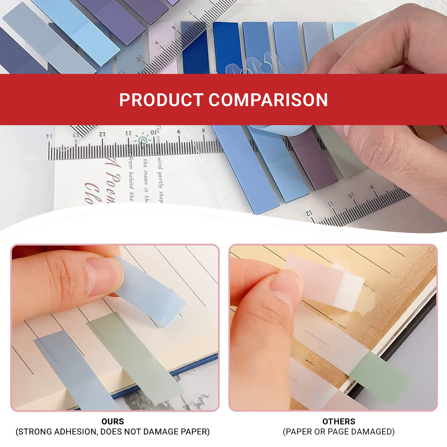 Sticky Index Tabs, 1200 Page Markers, Colored Sticky Index Tabs for Book Reading Notebooks File Folders (60 Colors)