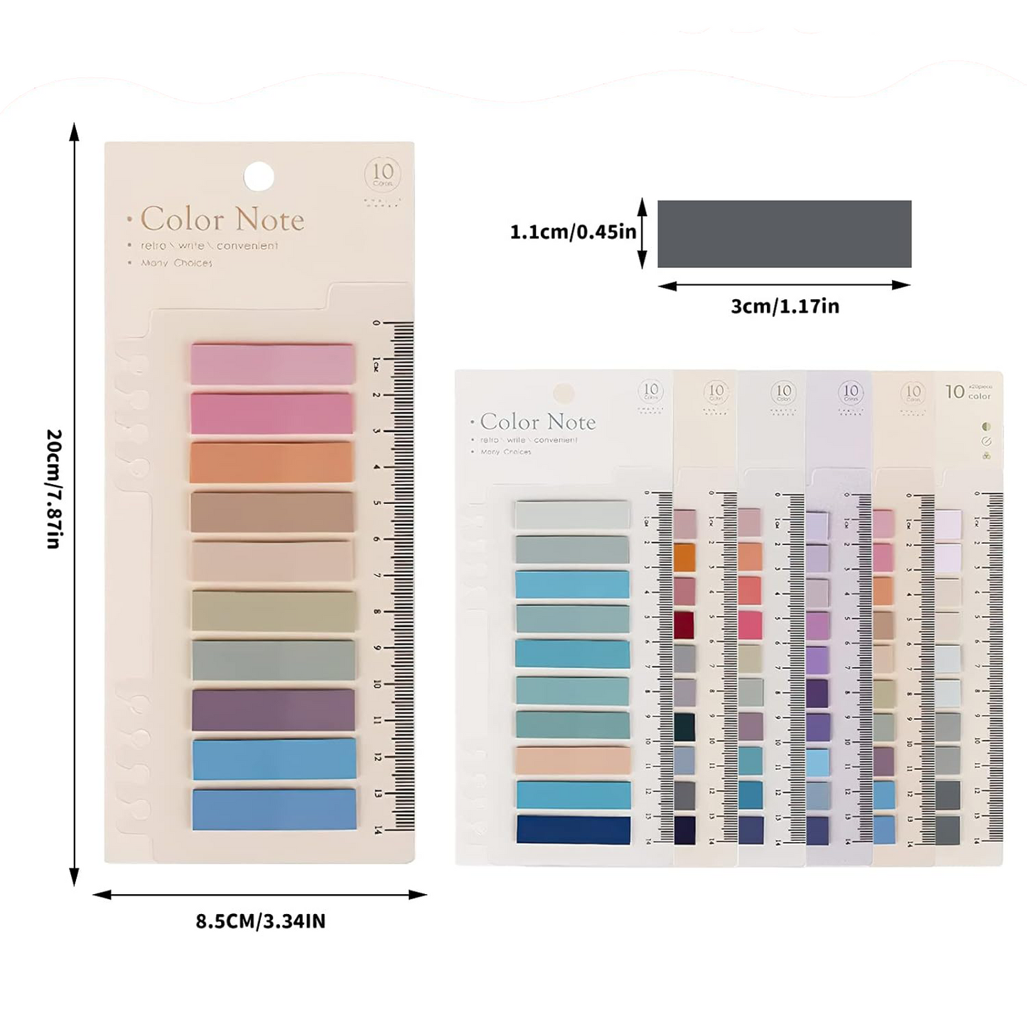 Sticky Index Tabs, 1200 Page Markers, Colored Sticky Index Tabs for Book Reading Notebooks File Folders (60 Colors)