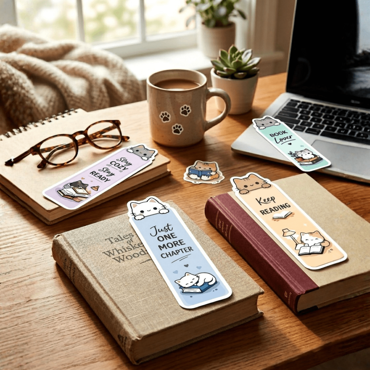 Cute Cat Paperback Bookmarks – Set of 10 - Bookmarks Set of 28