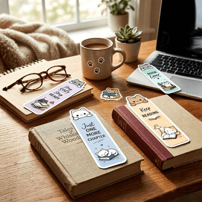 Cute Cat Paperback Bookmarks – Set of 10 - Bookmarks Set of 28